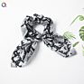 Qiyue Animal Snake Leopard Print Rabbit Ear Hair Scrunchies with Ties