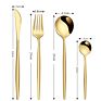 Reusable Black and Gold Luxury Hotel Wedding Flatware Set Stainless Steel Cutlery Sets with Box