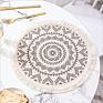 Round Placemats Boho Tassels Table Mats 13 Inch Black and Cream Cotton Woven Heat Proof Washable Circle Kitchen Placemats for T