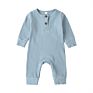 Newborn Baby Ribbed Cotton Baby Girls Boys Jumpsuit With Button