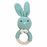 Safety Bpa Free Silicone Baby Wooden Rabbit Crochet Bunny Rattles