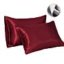 Satin Pillowcase for Hair and Skin Slip Cooling Satin Pillow Covers with Envelope Closure 2 Pack Silk Pillow Case