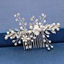 Silver Pearl Crystal Wedding Hair Combs Hair Accessories Bride Bridesmaid Jewelry for Women