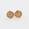 Silver Plating Stud Resin Druzy Drusy Earrings 12Mm Resin Cabochon Earrings for Women Jewelry Gift