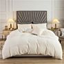 Simple Design Fuzzy Comforter Velvet Duvet Cover Set