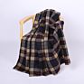 Size Luxury Printed Two Sides Plaid Plain Polyester Fleece Throw Blanket