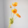 Small Moq Colorful Flocking Artificial Poppy Silk Flower Four Poppies for Wedding Decoration Flowers Wall