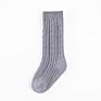 Spring Knee High Girl Socks Kids Solid Plaid Color Cable Knit Cotton Infant over Knee Socks