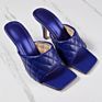 2020 New Arrival Tropez Sqaure Toe Quilted Heeled Mule