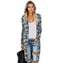 Style Fall Casual Leopard Knit Maxi Long Cardigan for Woman