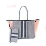 Style Waterproof Neoprene Customized Large Tote Bag for Women Neoprene Beach Bag Perforated Shoulder Neoprene Bags Handbags