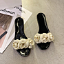 Stylish Girls Light Weight Shoes Colorful Flower Decoration Ladies Flat Slides Slippers