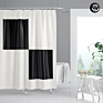 Sublimation Geometry Pattern Bathroom Shower Curtain, Washable 100% Polyester White Bathroom Curtains/