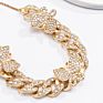 Temperament Simple Diamond-Studded Butterfly Foot Ornaments Female Hip-Hop Ins Style Full of Diamonds Cuban Chain Anklet