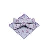 Tie Gift Box White Dress Mens Neck Printed Bowtie Adjustable and Pocket Square Set Linen Bow Ties