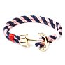 Unisex Couple Handmade Jewelry Multi Double Layer Woven Nylon Rope Hook Gold Plated Anchor Rope Bracelet