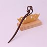 Vintage Retro Chinese Black Wooden Sandalwood Carved Long Horn Fork Pen Hairpin Wood Chopsticks Hair Sticks Pins Picks for Women