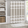 Waffle Shower Curtain Pieced Solid Microfiber Fabric with Scotchgard Water Repellent Treatment Modern Home Bathroom Decorations