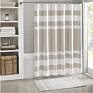 Waffle Shower Curtain Pieced Solid Microfiber Fabric with Scotchgard Water Repellent Treatment Modern Home Bathroom Decorations