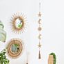 Wall Hanging Ornament Garland Wooden Star Moon Bead Kids Room Nursery Fall Wooden Bead Garland with Tassels for Home Decoration