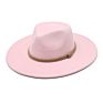 Wide Brim Fall Color Wool Felt Fedora Hats Cotton Polyester Dark Color Solid Plain Jazz Hat 9Cm 9.5Cm Brim