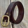 Women Buckle Full Grain Leather Ladies Slim Vintage Belt