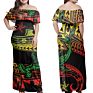Women Maxi Dress Polynesian Hibiscus African Tribal Grey Pattern Dress Maxi Women Size plus Dress Night Women Wear