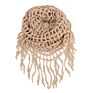 Women Solid Colour Warm Knit Loop Scarf with Fringe Tassel Infinity Scarf Cashmere Circle Collar