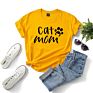 Women T-Shirts Casual Printed Tops Tee Ladies Letter Casual Cotton T-Shirt