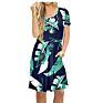 Women's Short-Sleeved Pleated Loose Skirt Casual Dress