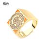 Y2K Style Adjustable Chunky Thick Signet 90S Asthetic Bijoux Colorful Enamel Smiley Face Toppik Accessories Shinny Zircon Rings