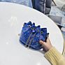 Zogift Trend Pu Leather Glitter Kids Mini Bucket Bag Cute Girl Sequin Cross Shoulder Chain Bag