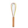10 Inch Manual Balloon Wire Egg Beater Egg Frother Blending Silicone Whisking Whisk with Wooden Handle
