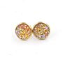 12Mm Druzy Drusy Earrings Resin Cabochon Earrings Gold Stud for Women Men Girl Jewelry Gift