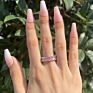 18K Gold Plated Silver Plating Wedding Ring Women Cz Eternity Band Stack Baguette Cubic Zirconia Finger Ring