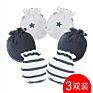 1Pair Cotton Infant Baby Mittens Anti-Scratch Mittens Newborn Safety 3 Pack 0-6 Month
