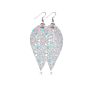 21524 Double Sequins Earrings Colorful Leather Jewelry Drop Leaf Pendant Studs Earrings for Women