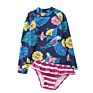 2 Piece Suit Sun Protection Rash Guard Set Girl Beach Long Sleeve Swim Shirt Shorts Set Kids Swimsuit