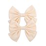 2Pcs/Pair 24 Colors Vintage Linen Fabric Bow Hair Clip Korean Headwear Ponytail Clip Simple Fabric Girl Hair Bows