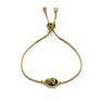 Adjustable 18K Gold Plated Brass Chain Natural Gemstone Faceted Labradorite Teardrop Charm Bracelet