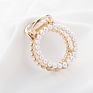 Alloy Metal Hair Accessories Gold Color Rhinestone Pearl Hair Claws for Women