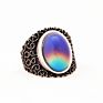 Antique Silver Plated Color Change Emotion Feeling Mood Oval Stone Ring