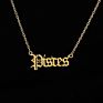 Artilady Vintage Stainless Steel Horoscope Zodiac Sign Letter Pendant Chain Necklace for Women Jewelry Gift