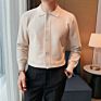 Autumn Fluffy Knitted Top Men's Sweater Solid Color Long Sleeve Warm Lapel Cardigan Coat