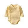 Baby Clothing Baby Kimono Bodysuit Side-Snap Long Sleeve Super Soft 100% Cotton Plain Color Mitten-Cuff Shirt