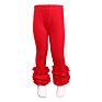 Baby Girls Boutique Stock Rts Ruffle Pants Solid Color Icing Leggings Kids Infant Long Ruffle Casual Pants