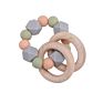 Baby Nursing Bracelets Food Grade Silicone Teether Teething Wood Rattles Toys Baby Teether Bracelets Nursing Toys Gift