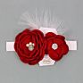 Baby Sparking Rhinestone Feather Headband Girl Flower Hair Bow Headwear Velvet Hair Band Girls Accessories