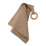 Baby Teether Blanket Muslin Lovey Baby Pacifier Blanket Wooden Teether Newborn Security Blanket