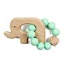 Baby Teething Toys Rattle Soft Bpa Free Cartoon Wood Baby Teether Ring Kids Food Grade Silicone Teether